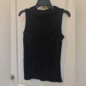 Ann Taylor Black Pleated Top